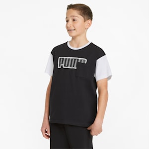 キッズ ボーイズ ALPHA リラックス 半袖 Tシャツ 120-160cm, Puma Black