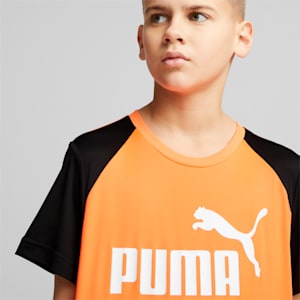 キッズ ボーイズ ポリ Tシャツ & ショーツ 上下セット 120-160cm, Ultra Orange, extralarge-JPN