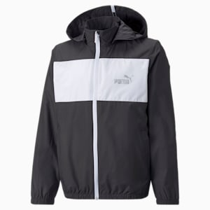 キッズ ボーイズ ESS+ カラーブロック ウィンドブレーカー 120-160cm, Puma Black