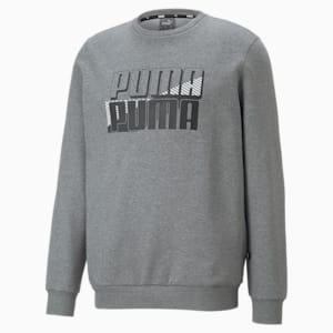 PUMA Power Logo Crew Neck Men's Regular Fit Sweatshirt, Medium Gray Heather, extralarge-IND