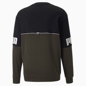 PUMA Power Crew Neck Colourblock Men's Regular Fit Sweatshirt, Forest Night, extralarge-IND