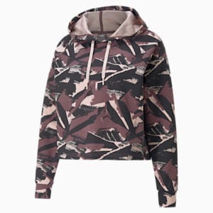 Modern Sports Women's Printed Relaxed Fit Hoodie, Dusty Plum, extralarge-IND