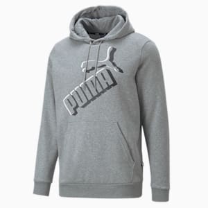 Sudadera con capucha con logotipo grande Essentials+ para hombre, Medium Gray Heather