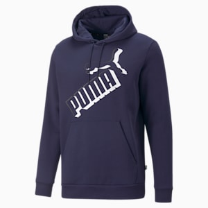 Sudadera con capucha con logotipo grande Essentials+ para hombre, Peacoat