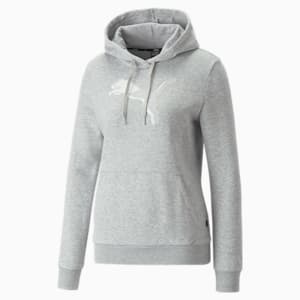 Power Graphic Women's Hoodie, Light Gray Heather