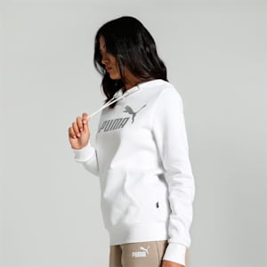 Metallic Logo Women's Regular Fit Hoodie, PUMA White, extralarge-IND