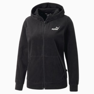 Essentials+ Velour Full-Zip Women's Regular Fit Hoodie, Puma Black, extralarge-IND