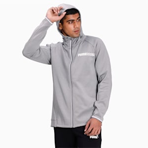 Active Reflective Tec Sports Hooded Men's Jacket, Medium Gray Heather