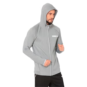 Active Reflective Tec Sports Hooded Men's Jacket, Medium Gray Heather
