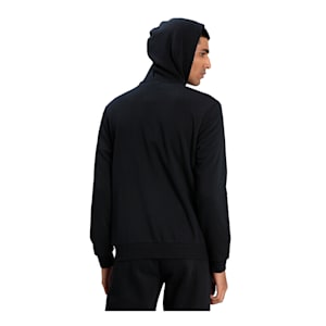 Essentials Full-Zip Training Men's Hoody, Cotton Black