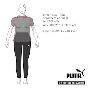 PUMA Graphic Print Regular Fit Women's Knitted T-Shirt, Dark Gray Heather