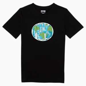 PUMA Boys' Graphic Tee JR, PUMA BLACK, extralarge