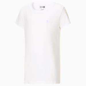 Girls' Cotton Jersey Graphic Tee Big Kids, PUMA WHITE, extralarge