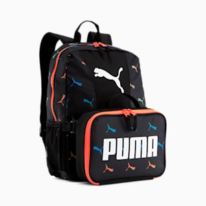 PUMA COMBO DE MOCHILA Y ALMUERZO EVERCAT PARA NIÑOS, Gris/Rojo