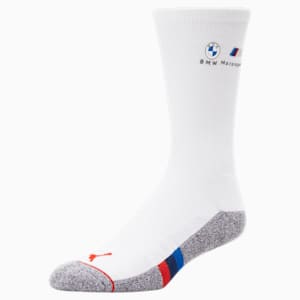 One Pack BMW Motorsport Half-Terry Crew-Length Men's Socks , WHITE