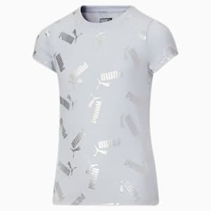 Luminous Logo AOP Tee Big Kids, ARCTIC ICE, extralarge