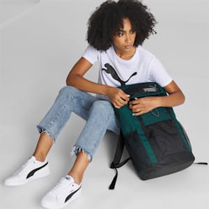 PUMA Flap Top Backpack, GREEN, extralarge