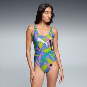 One Piece Women's Swim Suit, BLUE SKIES, extralarge