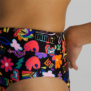 Parte inferior de bikini de cintura alta Pride We Are Everywhere para mujer, NEGRO COMBINADO