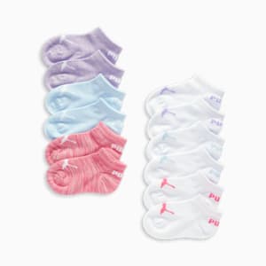 Girls' No-Show Non-Terry Toddlers' Socks (12 Pack), MEDIUM PINK, extralarge