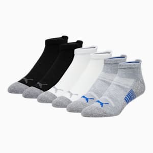 Men's Half-Terry Low Cut Socks (3 Pairs), GREY / BLUE, extralarge