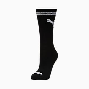 Women's Half-Terry Crew Socks (6 Pack), BLACK / WHITE, extralarge
