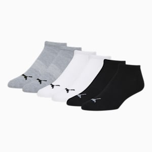 Calcetines cortos de media felpa PUMA, caña media (paquete de 6), GREY / BLACK, extralarge
