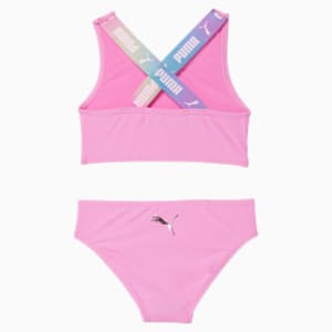 Two-Piece Logo Crossback Little Kids' Swimsuit Set, LILAC CHIFFON, extralarge