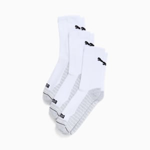 Men's Half-Terry Crew Socks (3 Pairs), WHITE / BLACK, extralarge