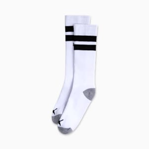 Men's Extended Terry Crew Socks (1 Pair), WHITE / BLACK, extralarge