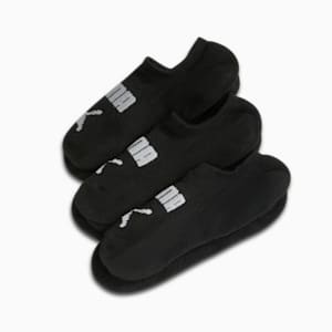 Women's Non-Terry No-Show Shoe Liners (3 Pairs), BLACK / GREY, extralarge
