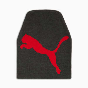 Long Knit Beanie, GREY/RED, extralarge
