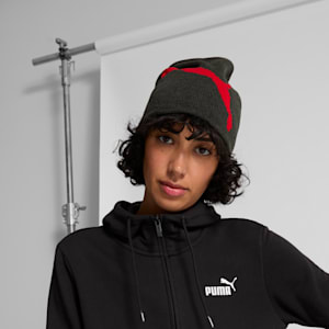 Gorro beanie largo tejido, GREY/RED, extralarge