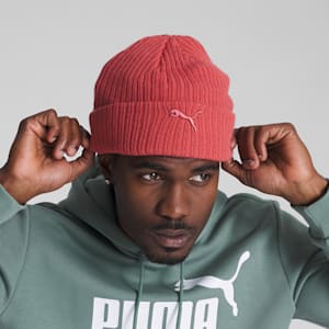 PUMA Ribbed Cuff Beanie, MEDIUM RED, extralarge