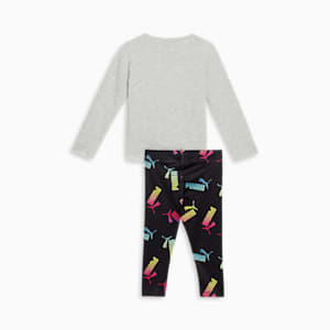Conjunto de dos piezas para bebés de manga larga Outline, LIGHT HEATHER GREY, extralarge