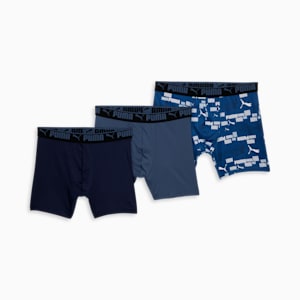  PUMA Paquete de 3 calzoncillos tipo bóxer elásticos de algodón  para hombre grandes y altos, paquete de 3 calzoncillos tipo bóxer : Ropa