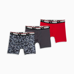 Men's Jersey Mesh Performance 3pk Boxer Briefs - All In Motion™  Black/Determined Blue/Red Resistance XL