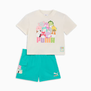PUMA x SQUISHMALLOWS Toddlers' Two-Piece Tee and Shorts Set, WARM WHITE, extralarge