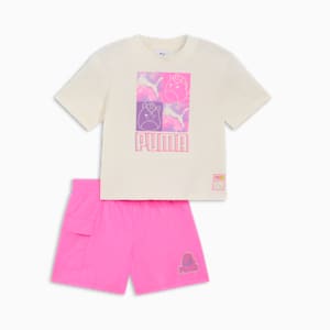 PUMA x SQUISHMALLOWS Two-Piece Toddlers' Lola T-Shirt and Shorts Set, VAPOROUS GREY, extralarge