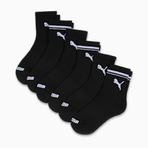 Women's Half-Terry Low Cut Crew Socks (6 Pairs), BLACK / WHITE, extralarge