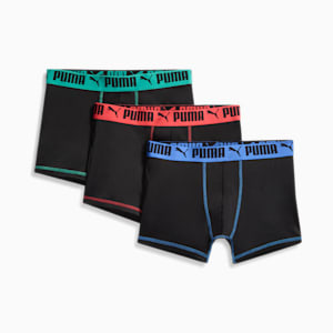 PUMA Men's Big & Tall 3 Pack Athletic Fit Boxer Briefs, Puma Black