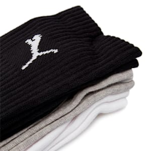 PUMA Unisex Crew Socks 3 Pack, white-grey-black