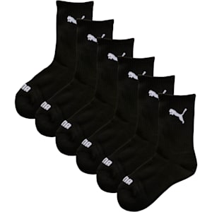 Calcetines deportivos para niños (paquete de 6), negro, extragrande