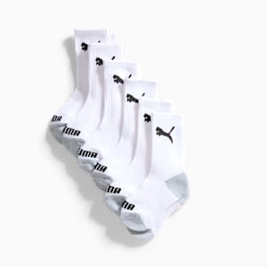 Boys’ Crew Socks (3 Pairs), WHITE / BLACK, extralarge