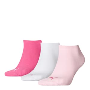 PUMA Unisex Plain Sneaker Trainer Socks 3 Pack, pink lady