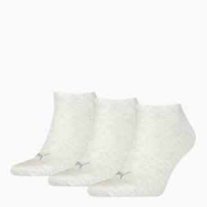 PUMA Unisex Plain Sneaker Trainer Socks 3 Pack, oatmeal