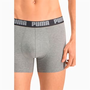 PUMA Basic Men's Boxers 2 Pack, dark grey melange / black