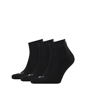 ユニセックス クォーター ソックス プレーン 3足セット, black, extralarge-JPN