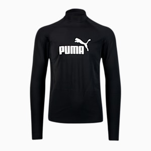 PUMA Swim Men's Long Sleeve Rash Guard, black