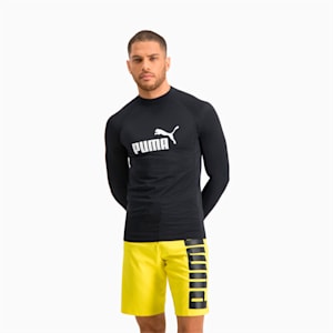 PUMA Swim Men's Long Sleeve Rash Guard, black, extralarge-GBR